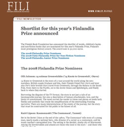 Shortlist for this year’s Finlandia Prize announced